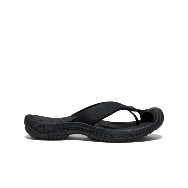 Men's Waimea Leather Flip-Flop  |  Black/Black