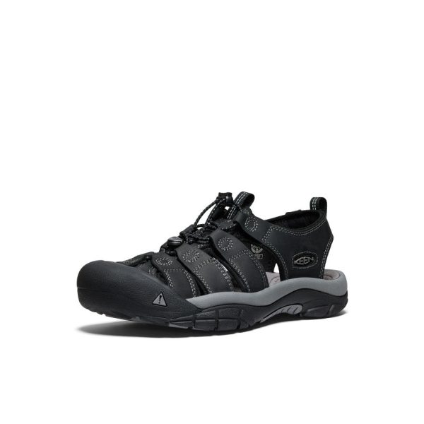Men's Newport Leather Sandal  |  Black/Steel Grey