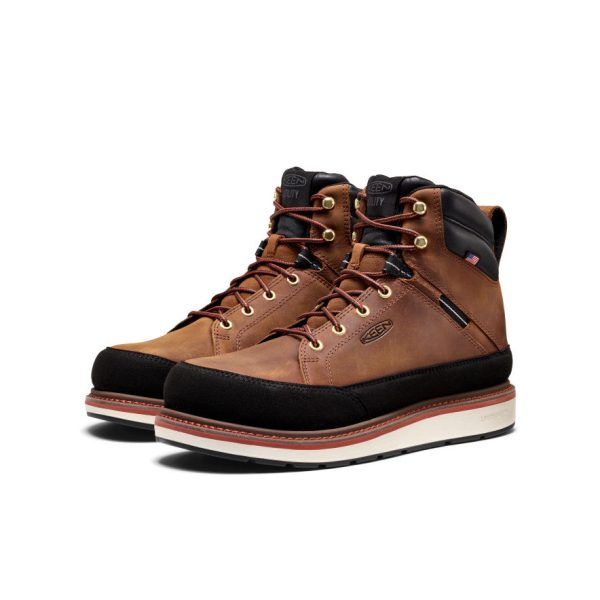 Men's Liberty Racer 6 Waterproof Work Boot (Carbon Toe)  |  Bison/Black