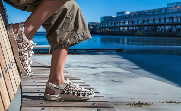 All Gender UNEEK Leather Henrik Vibskov Sneaker  |  Tangerine Cream