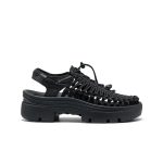 All Gender UNEEK PLT Sneaker  |  Black Smooth Lea
