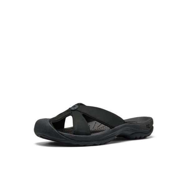 Women's Bali Leather Slide Sandal | Black/Black